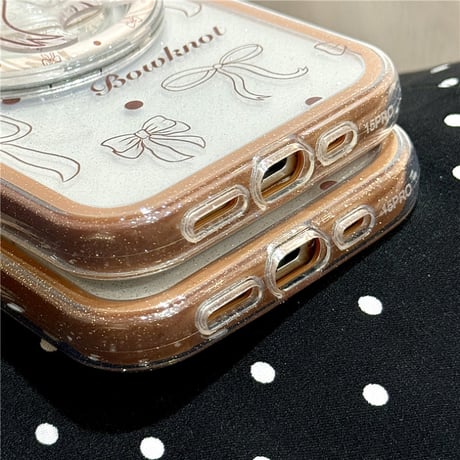 【お取り寄せ商品】iPhoneケース スマホケース iPhone16 iPhone15 iPhone14 かわいい キュート リボン クリア MagSafe L9258