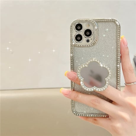 【お取り寄せ商品】iPhoneケース スマホケース iPhone15 iPhone14 ディジー キラキラ ハンドグリップ ミラー L8043