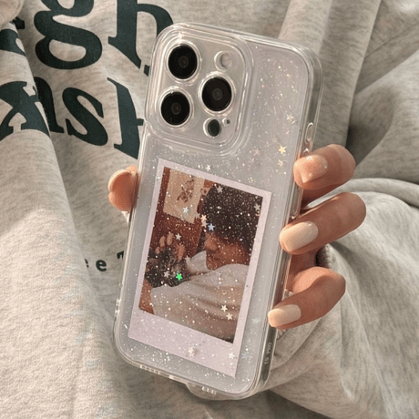 【お取り寄せ商品】iPhoneケース スマホケース iPhone15 iPhone14 透明 クリア グリッター ラメ 星 star キラキラ 推し活 L7857