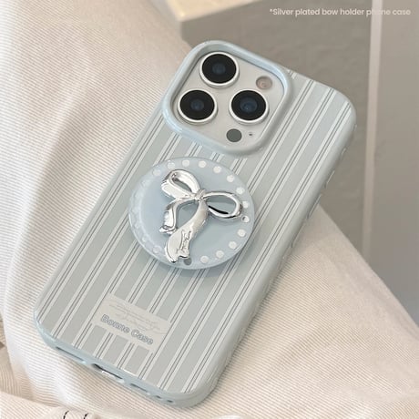 【お取り寄せ商品】iPhoneケース スマホケース iPhone17 iPhone16 iPhone15 リボン グリップ付き くすみカラー 可愛い M7073