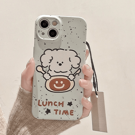 【お取り寄せ商品】iPhoneケース スマホケース iPhone15 iPhone14 スプラッシュインク風 イヌ 犬 dog イラスト キャラクター レトロ かわいい 韓国 L7770