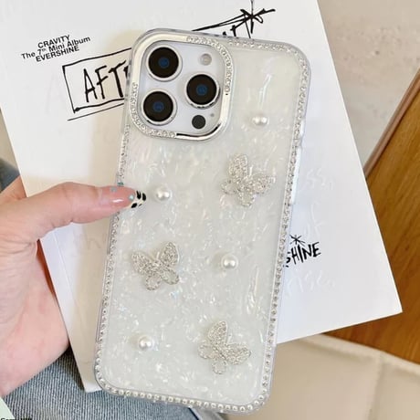 【お取り寄せ商品】iPhoneケース スマホケース iPhone16 iPhone15 iPhone14 シェル柄 ジェリー 蝶々 L9810