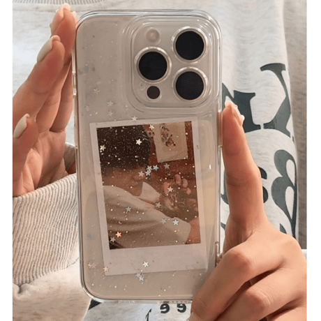 【お取り寄せ商品】iPhoneケース スマホケース iPhone15 iPhone14 透明 クリア グリッター ラメ 星 star キラキラ 推し活 L7857