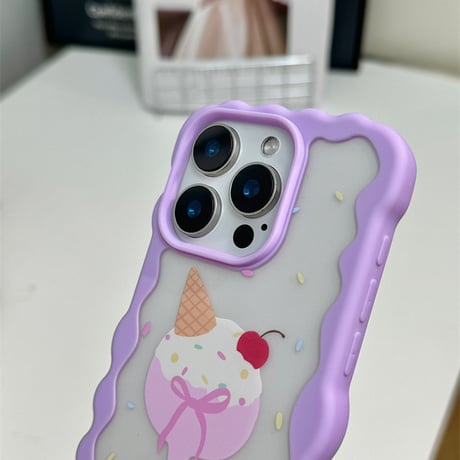【お取り寄せ商品】iPhoneケース スマホケース iPhone15 iPhone14 フレーム モコモコ デザート L8933