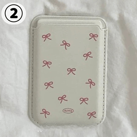 【お取り寄せ商品】magsafe カード入れ マグセーフ リボン 可愛い 便利 M7053