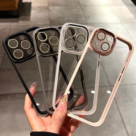 【お取り寄せ商品】iPhoneケース スマホケース iPhone15 iPhone14 透明 カラーフレーム フレームケース シンプル ユニセックス 推しカラー 推し活 韓国 L7783