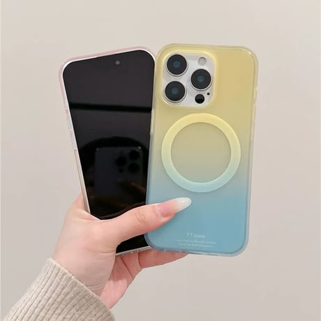 【お取り寄せ商品】iPhoneケース スマホケース iPhone16 iPhone15 iPhone14 グラデーション MagSafe M7045