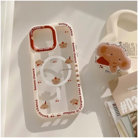 【お取り寄せ商品】iPhoneケース スマホケース iPhone15 iPhone14 くま ゾウ MagSafe L8253