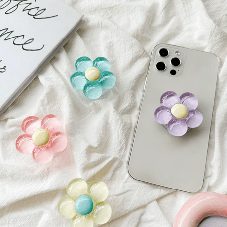 【お取り寄せ商品】iPhone グリップ 大人女子 ニュアンス 落下防止 花 リボン L9233