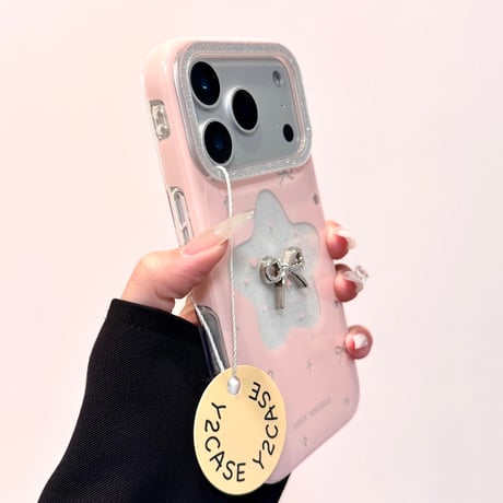 【お取り寄せ商品】iPhoneケース スマホケース iPhone17 iPhone16 iPhone15 リボン ピンク ラメ 可愛い 韓国 L9574