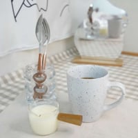 【お取り寄せ商品】ミルクカップ ミルクポット ガラスポット ウッドハンドル シンプル ナチュラル 100ml L4907
