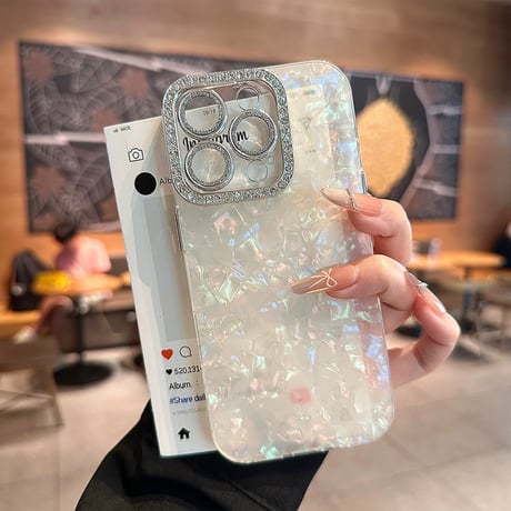 【お取り寄せ商品】iPhoneケース スマホケース iPhone16 iPhone15 iPhone14 大人 可愛い シェル ストーン L9180
