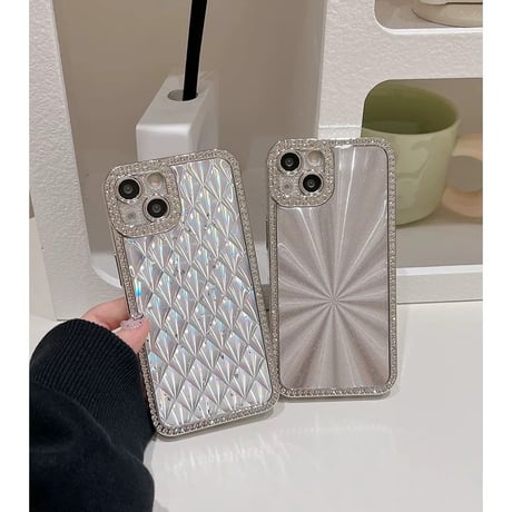 【お取り寄せ商品】iPhoneケース スマホケース iPhone15 iPhone14 きれいめ 光沢 キラキラ ダイヤ柄 L9001