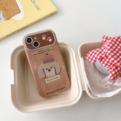 【お取り寄せ商品】iPhoneケース スマホケース iPhone16 iPhone15 iPhone14 かわいい ブラウン 犬 L9213