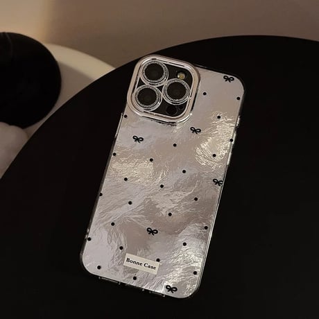 【お取り寄せ商品】iPhoneケース スマホケース iPhone15 iPhone14 リボン 光沢 大人っぽ 韓国風 L7532