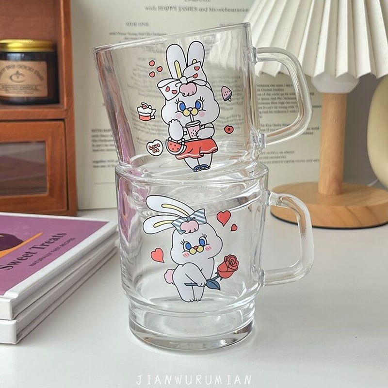 お取り寄せ商品】うさぎ ウサギ バニー ガラスコップ ガラスカップ 