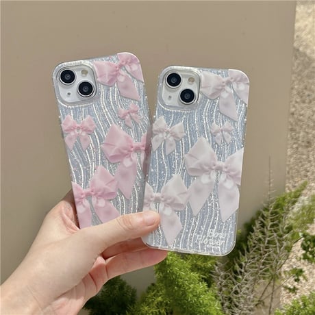 【お取り寄せ商品】iPhoneケース スマホケース iPhone16 iPhone15 iPhone14 かわいい キラキラ リボン L9197