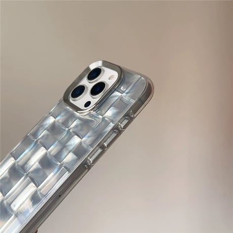 【お取り寄せ商品】iPhoneケース スマホケース iPhone16 iPhone15 iPhone14 おしゃれ シルバー クリア チェック ブラックハート ストラップ付き L9551