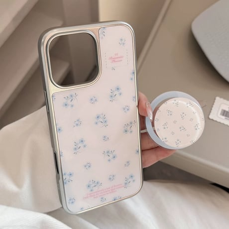 【お取り寄せ商品】iPhoneケース スマホケース iPhone16 iPhone15 iPhone14 可愛い シンプル ホワイト 花柄 MagSafe L9542