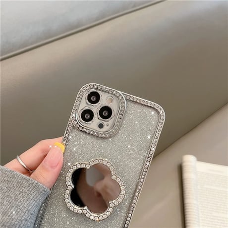 【お取り寄せ商品】iPhoneケース スマホケース iPhone15 iPhone14 ディジー キラキラ ハンドグリップ ミラー L8043