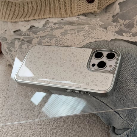 【お取り寄せ商品】iPhoneケース スマホケース iPhone16 iPhone15 iPhone14 大人 シンプル ホワイト 花柄 L9453