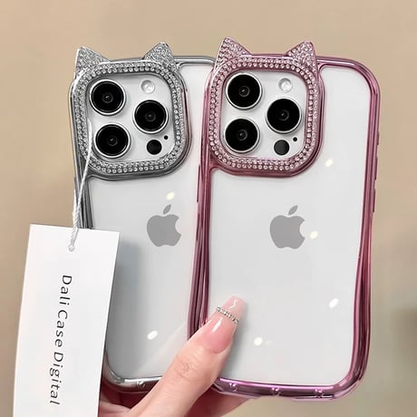 【お取り寄せ商品】iPhoneケース スマホケース iPhone15 iPhone14 猫耳 カメラ フレーム L8921