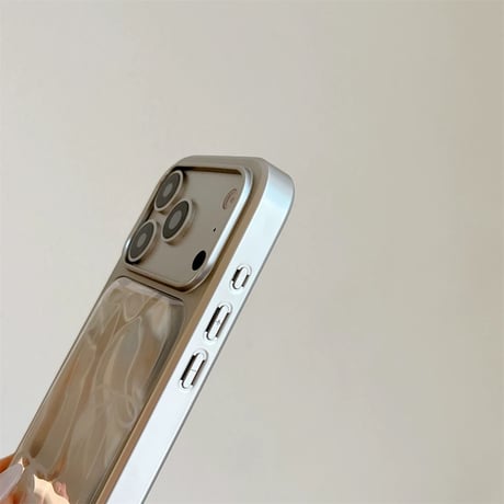 【お取り寄せ商品】iPhoneケース スマホケース iPhone17 iPhone16 iPhone15 リボン 大人可愛い おしゃれ 韓国 シルバー M7148
