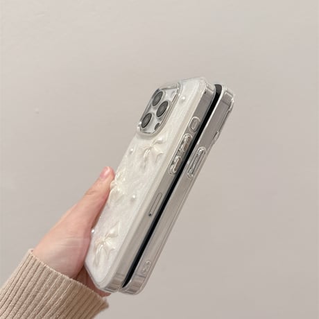 【お取り寄せ商品】iPhoneケース スマホケース iPhone16 iPhone15 iPhone14 かわいい シェル リボン L9196