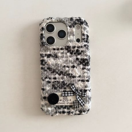 【お取り寄せ商品】iPhoneケース スマホケース iPhone17 iPhone16 iPhone15 ふわふわ ツイード風 可愛い 韓国 M7137