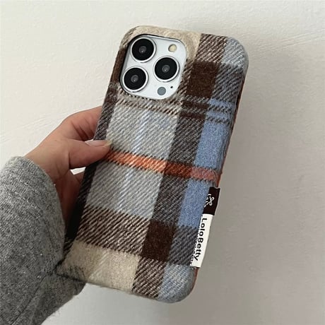 【お取り寄せ商品】iPhoneケース スマホケース iPhone17 iPhone16 iPhone15 チェック セーター柄 大人可愛い L9098
