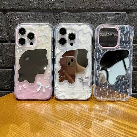 【お取り寄せ商品】iPhoneケース スマホケース iPhone16 iPhone15 iPhone14 ミラー付き おしゃれ 可愛い 韓国 L9857