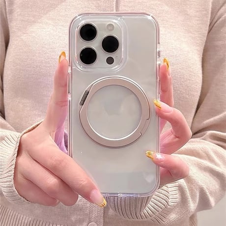 【お取り寄せ商品】iPhoneケース スマホケース iPhone16 iPhone15 iPhone14 シンプル クリア MagSafe 韓国 スタンド 推し活 マグセーフ L9421