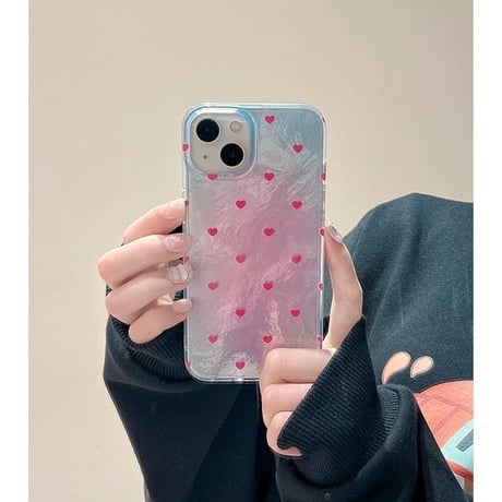 【お取り寄せ商品】iPhoneケース スマホケース iPhone15 iPhone14 かわいい キュート 光沢 ハート L8968