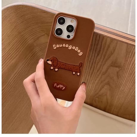 【お取り寄せ商品】iPhoneケース スマホケース iPhone16 iPhone15 iPhone14 かわいい ブラウン 犬 L9192