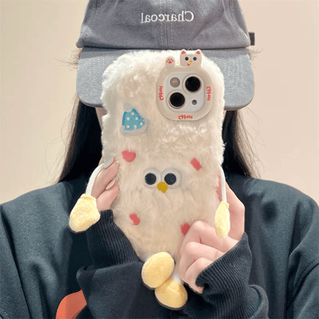 【お取り寄せ商品】iPhoneケース スマホケース iPhone16 iPhone15 iPhone14 かわいい モコモコ キャラクター L9128