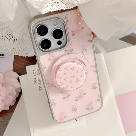 【お取り寄せ商品】iPhoneケース スマホケース iPhone16 iPhone15 iPhone14 韓国 MagSafe 薔薇 花柄 ピンク L9807