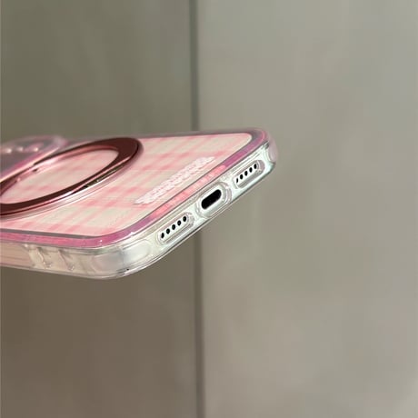 【お取り寄せ商品】iPhoneケース スマホケース iPhone17 iPhone16 iPhone15 Magsafe スタンド機能 チェック 韓国 可愛い M7195