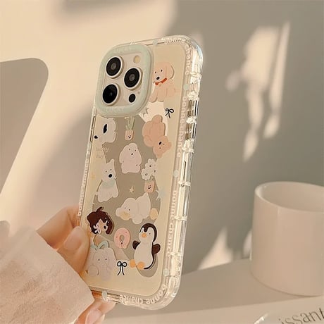 【お取り寄せ商品】iPhoneケース スマホケース iPhone15 iPhone14 キャラクター アニマル ミラー L8325