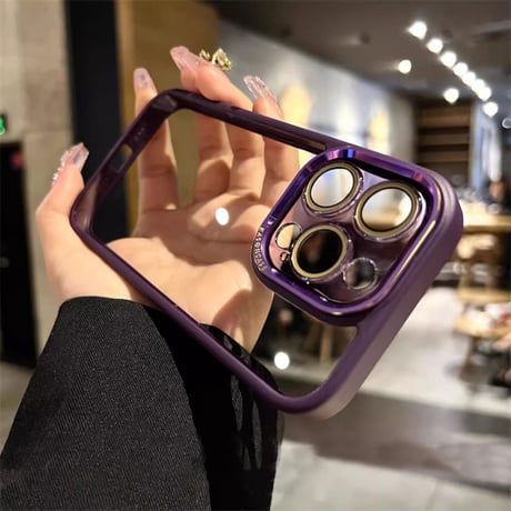 【お取り寄せ商品】iPhoneケース スマホケース iPhone15 iPhone14 透明 カラーフレーム フレームケース シンプル ユニセックス 推しカラー 推し活 韓国 L7783