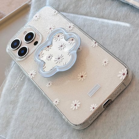 【お取り寄せ商品】iPhoneケース スマホケース iPhone16 iPhone15 iPhone14 韓国 花柄 ディジー ミラー グリップL9832