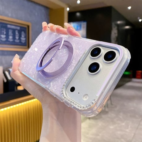 【お取り寄せ商品】iPhoneケース スマホケース iPhone17 iPhone16 iPhone15 iPhone14 magsafe シェル スタンド機能 ストーン M7145