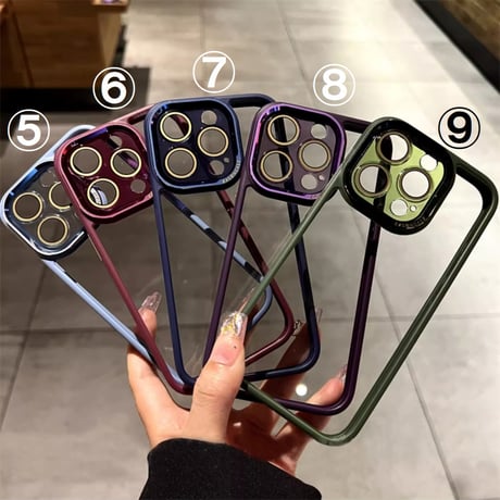 【お取り寄せ商品】iPhoneケース スマホケース iPhone15 iPhone14 透明 カラーフレーム フレームケース シンプル ユニセックス 推しカラー 推し活 韓国 L7783