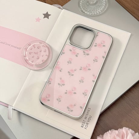 【お取り寄せ商品】iPhoneケース スマホケース iPhone16 iPhone15 iPhone14 韓国 MagSafe 薔薇 花柄 ピンク L9807