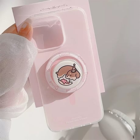 【お取り寄せ商品】iPhoneケース スマホケース iPhone15 iPhone14 シンプル ピンク 犬 MagSafe L8946