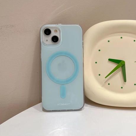 【お取り寄せ商品】iPhoneケース スマホケース iPhone15 iPhone14 マグネット グリップ付き Magsafe ワイヤレス充電 パステルカラー シンプル かわいい 韓国 L7915