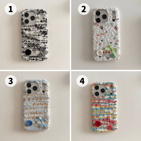 【お取り寄せ商品】iPhoneケース スマホケース iPhone17 iPhone16 iPhone15 ふわふわ ツイード風 可愛い 韓国 M7137