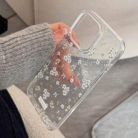 【お取り寄せ商品】iPhoneケース スマホケース iPhone16 iPhone15 iPhone14 大人可愛い 春 おしゃれ 花柄 クリア L9385