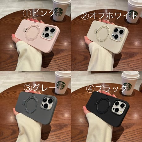 【お取り寄せ商品】iPhoneケース スマホケース iPhone16 iPhone15 iPhone14 大人女子 シンプル MagSafe スタンド付き シリコン L9377