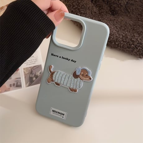 【お取り寄せ商品】iPhoneケース スマホケース iPhone16 iPhone15 iPhone14 かわいい くすみカラー 犬 L9218