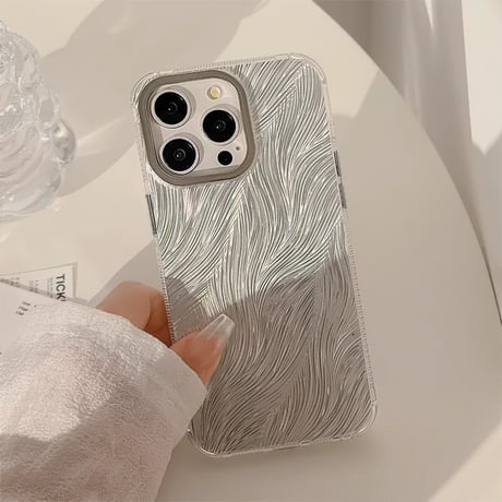 【お取り寄せ商品】iPhoneケース スマホケース iPhone15 iPhone14 シルバー フェザー L8326